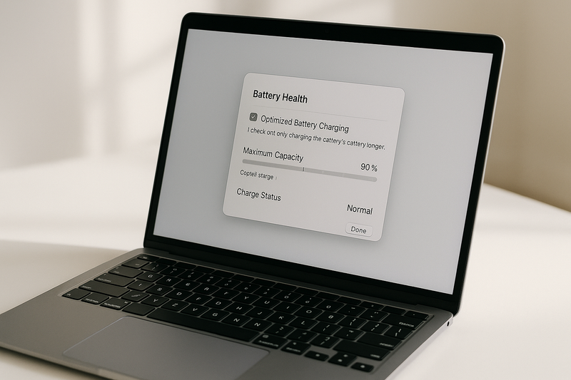 Vérification de la santé de la batterie d'un MacBook d'occasion