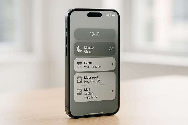 Un iPhone affichant le nouveau design du Centre de notifications sous iOS 27