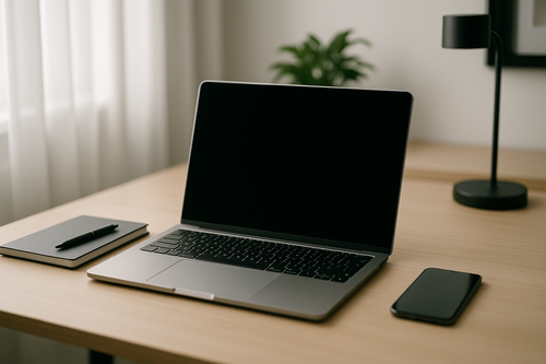 MacBook sur un bureau professionnel, idéal pour une entreprise