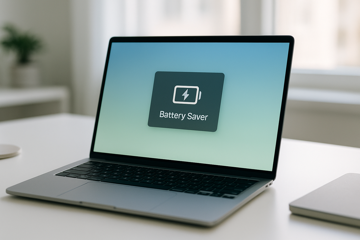 MacBook sur un bureau propre, illustrant des conseils pour préserver l'autonomie