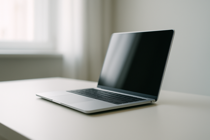 MacBook d'occasion sur un bureau épuré, conseils d'achat