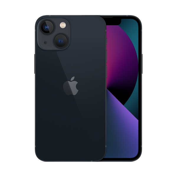 Apple iPhone 13 mini Midnight, dos et face