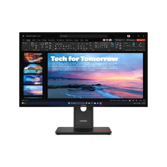 Lenovo ThinkVision T27qd-40 27 pouces, écran de face sur son pied