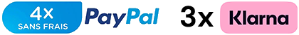 4x sans frais PayPal · Klarna